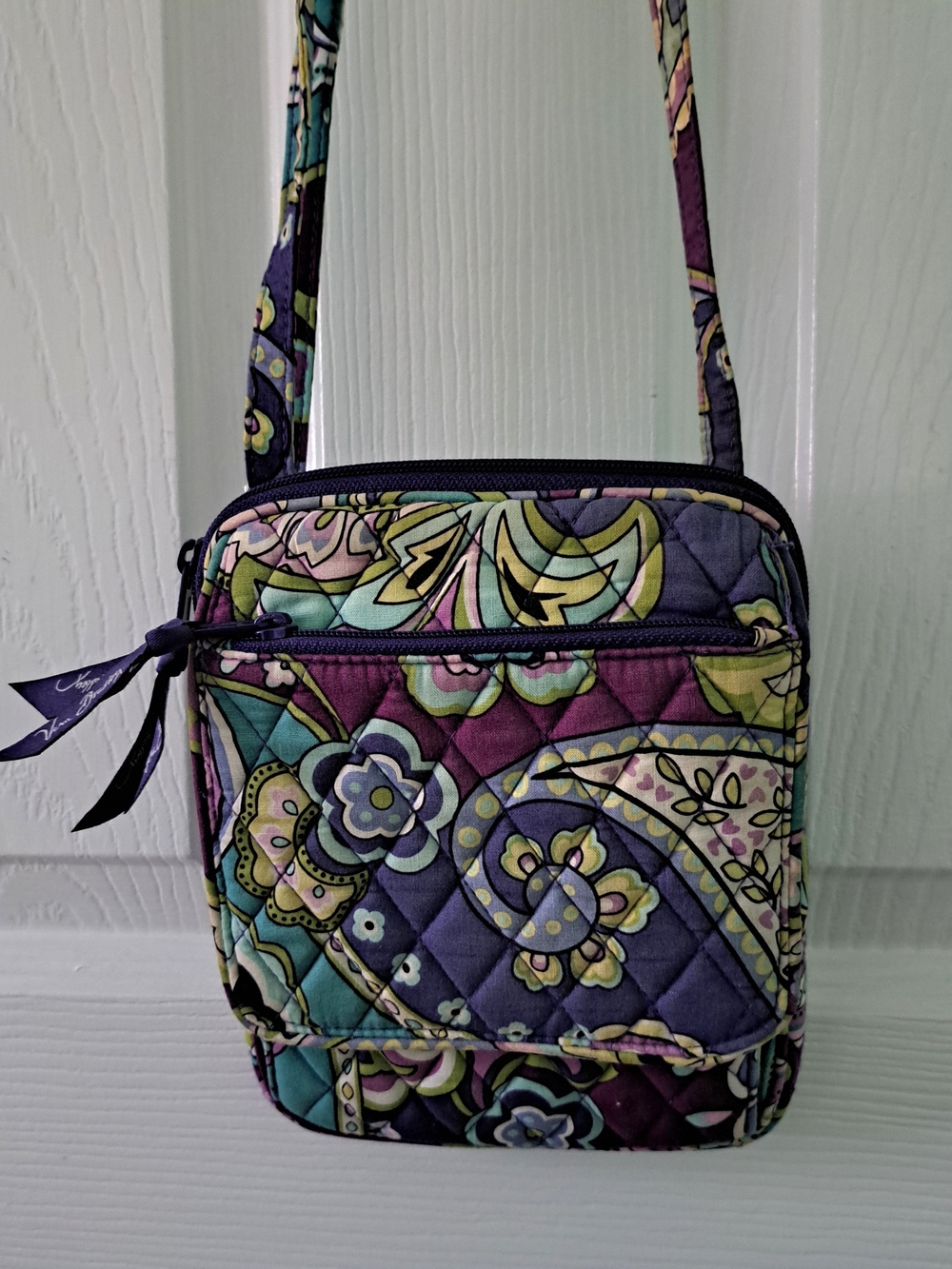 Vera Bradley Purple Paisley Quilted Crossbody Bag